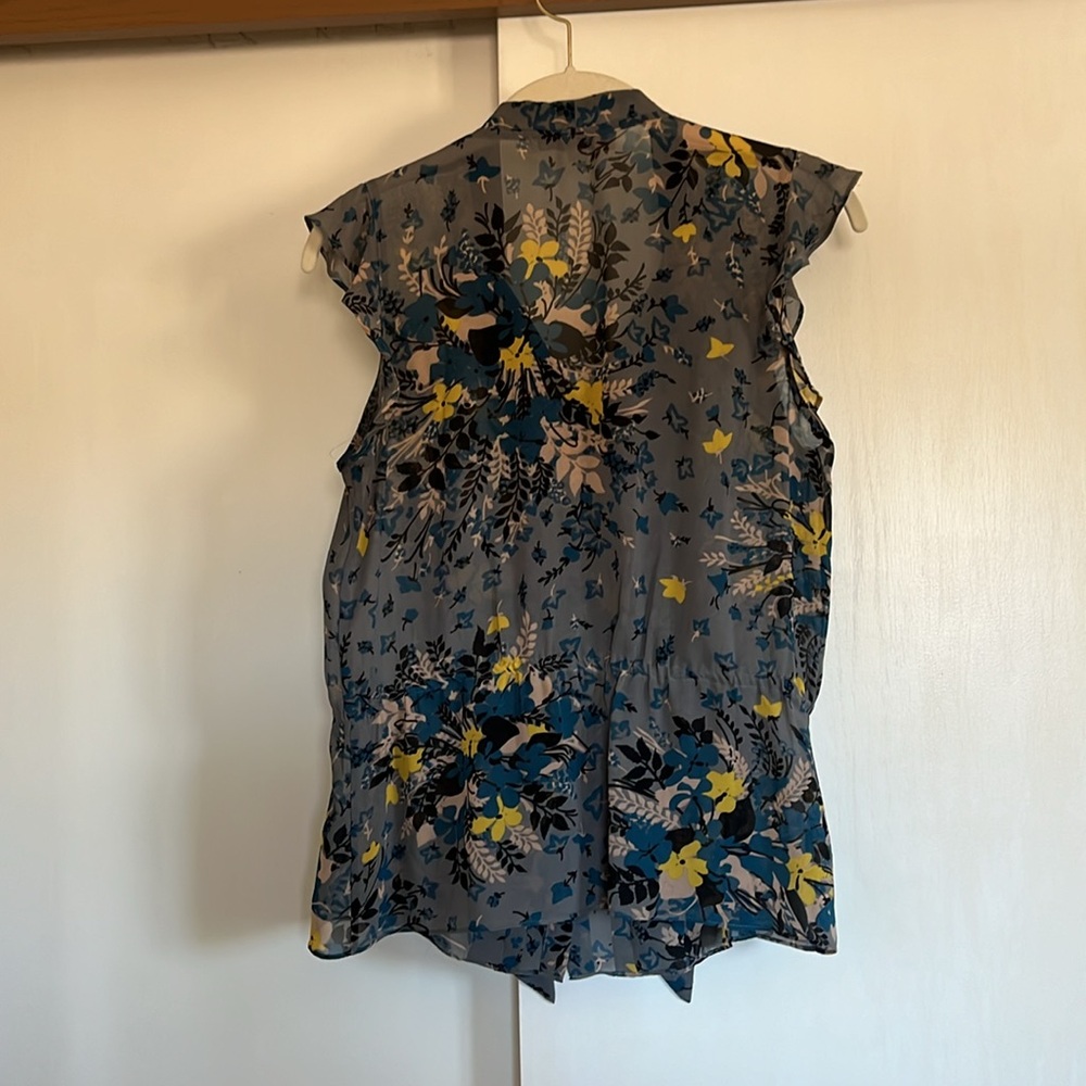 Ann Taylor Loft | MP | EUC | flutter sleeve | sheer | cinch waist - Picture 7 of 7